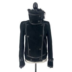 Burberry Suede Faux Fur Lined Jacket